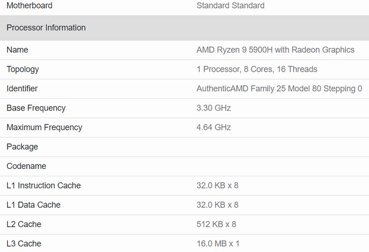 Мобильный Ryzen 9 5900H оказался на 25 % быстрее предшественника в одноядерном тесте Geekbench