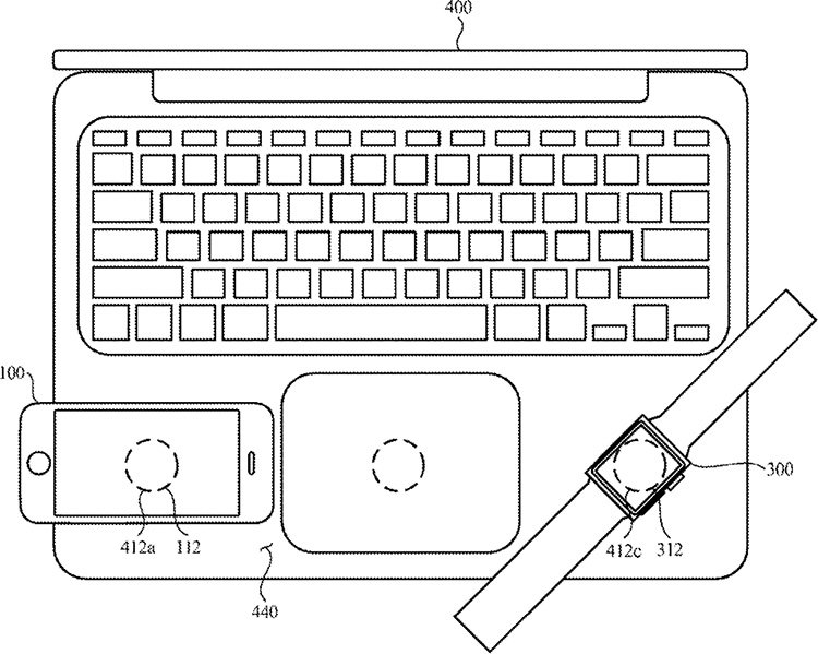 Патенты Apple предлагают использовать MacBook для беспроводной зарядки iPhone и Apple Watch